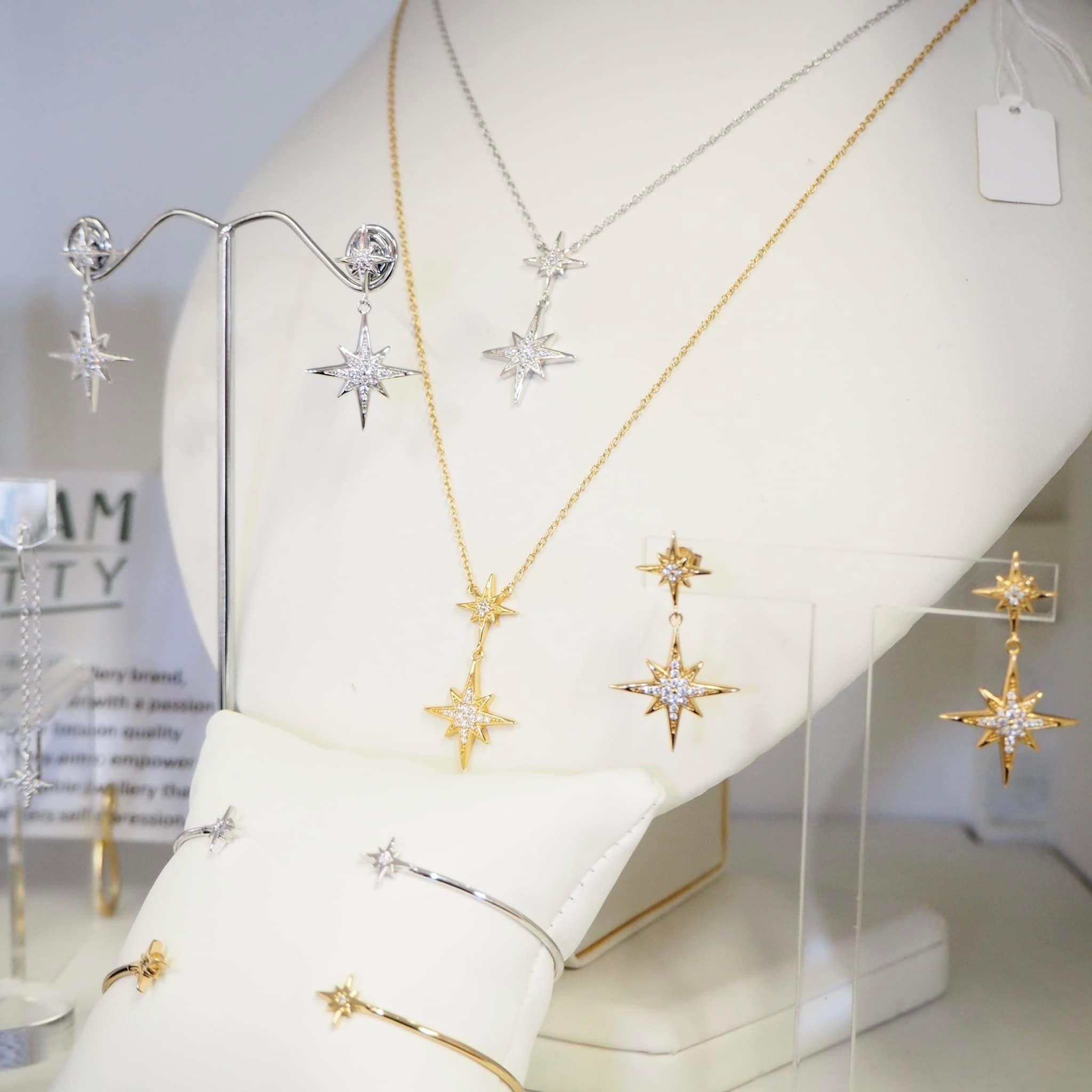 Scream Pretty Silver Starburst Open Bangle Jewella