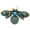 Statement Crystal turquoise blue bee brooch