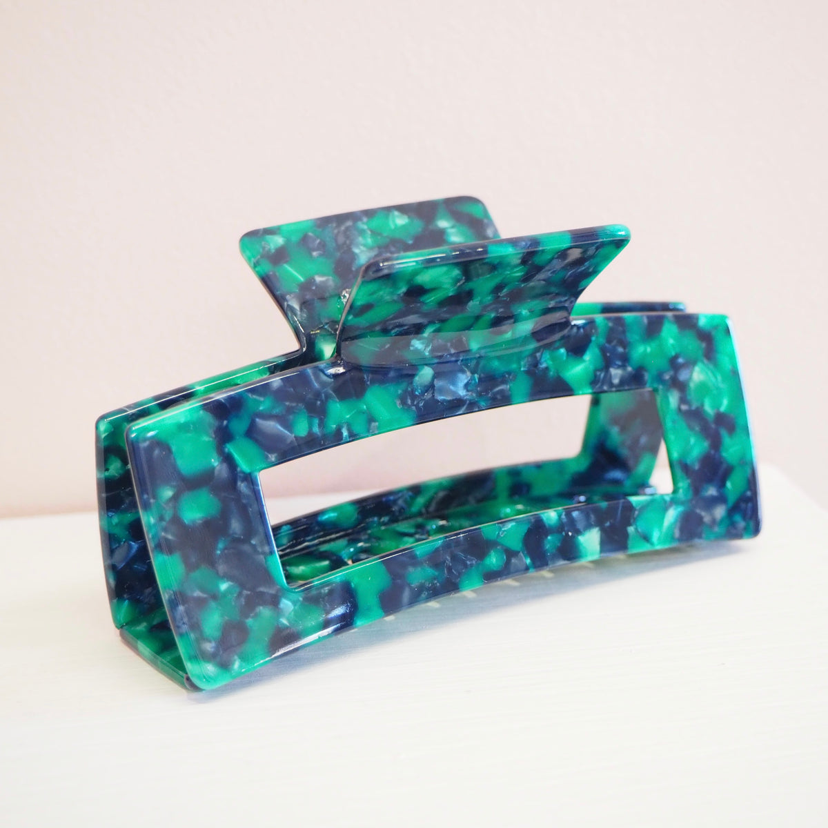 Elegant green colour claw clip main image 1