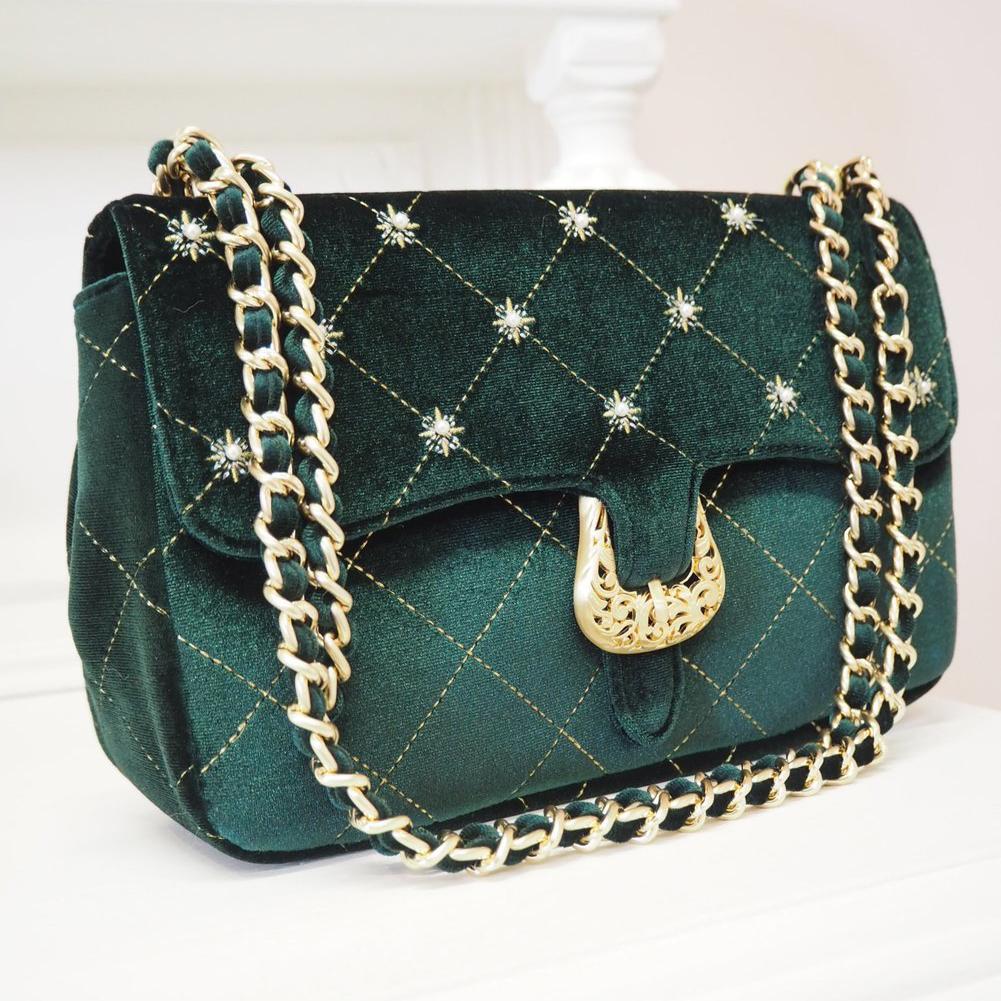Green velvet hotsell bag